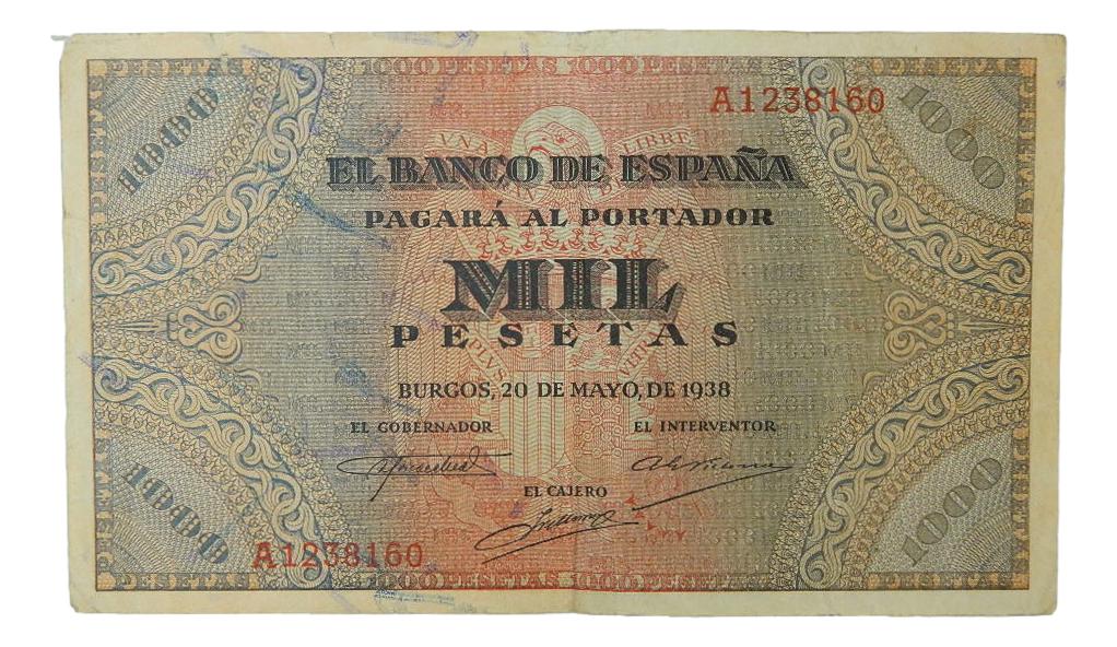 1938 - ESPAÑA - BILLETE - 1000 PESETAS - BURGOS - MBC