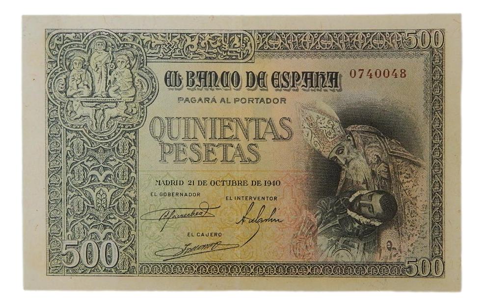 1940 - ESPAÑA - BILLETE - 500 PESETAS - CONDE ORGAZ - EBC-