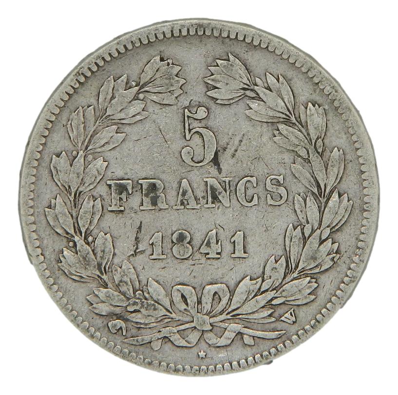 1841 W - FRANCIA - 5 FRANCS - LILLE - PLATA