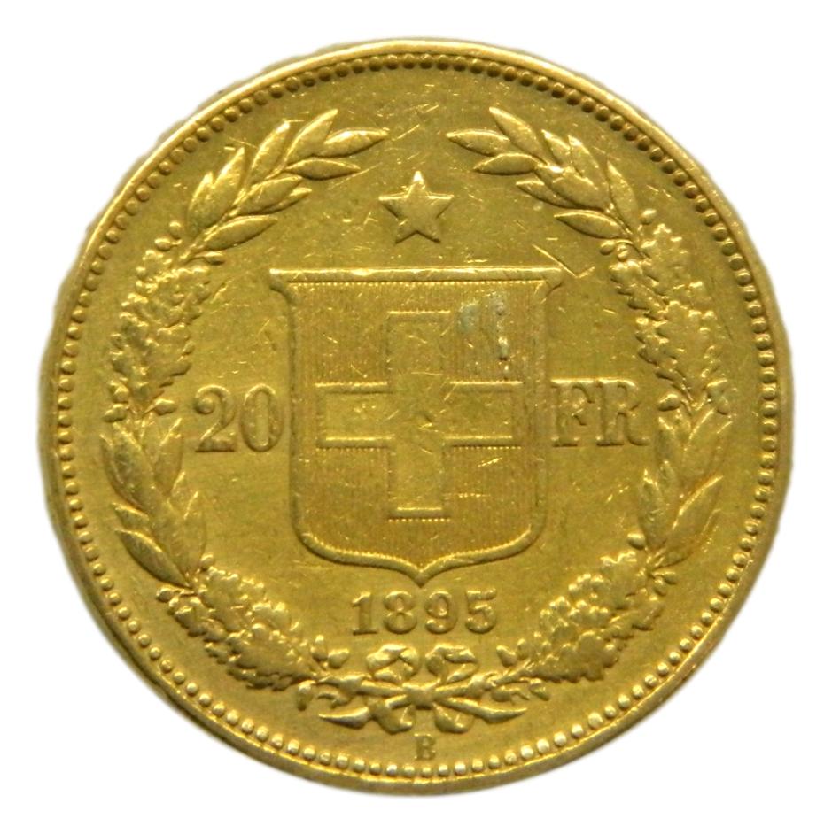 1895 B - SUIZA - 20 FRANCS - ORO