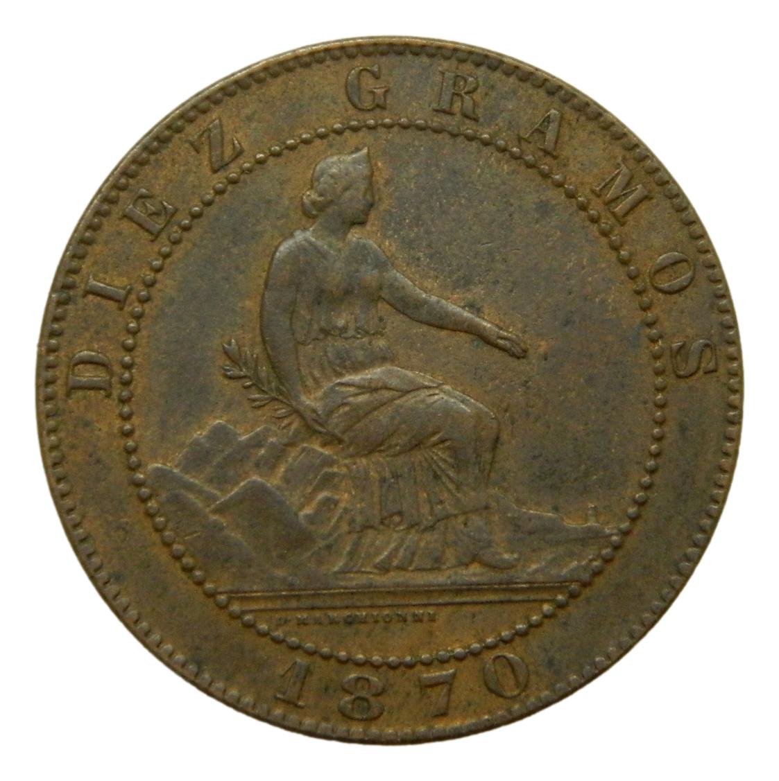 1870 - GOBIERNO PROVISIONAL - 10 CENTIMOS - OM